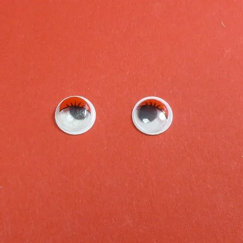 4 cabochons à yeux mobiles rouges 10mm