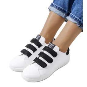 Baskets Velcro femme Diest noires et blanches le noir