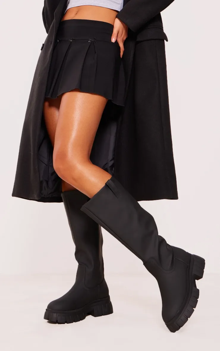 Bottes pointure large en PU noir