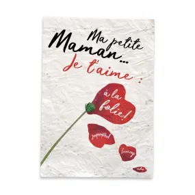 Carte Je t'aime Maman biodégradable à faire pousser 