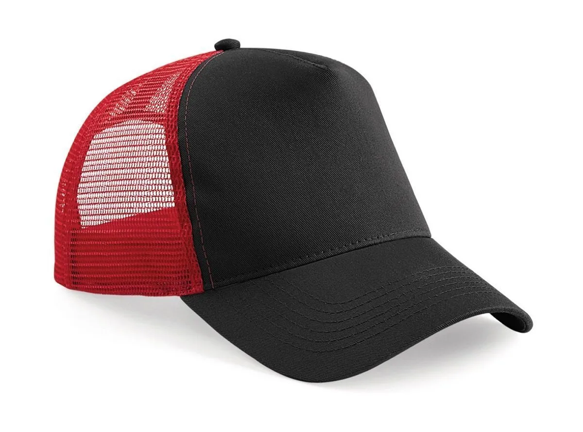 Casquette en filet - B640 - noir et rouge 