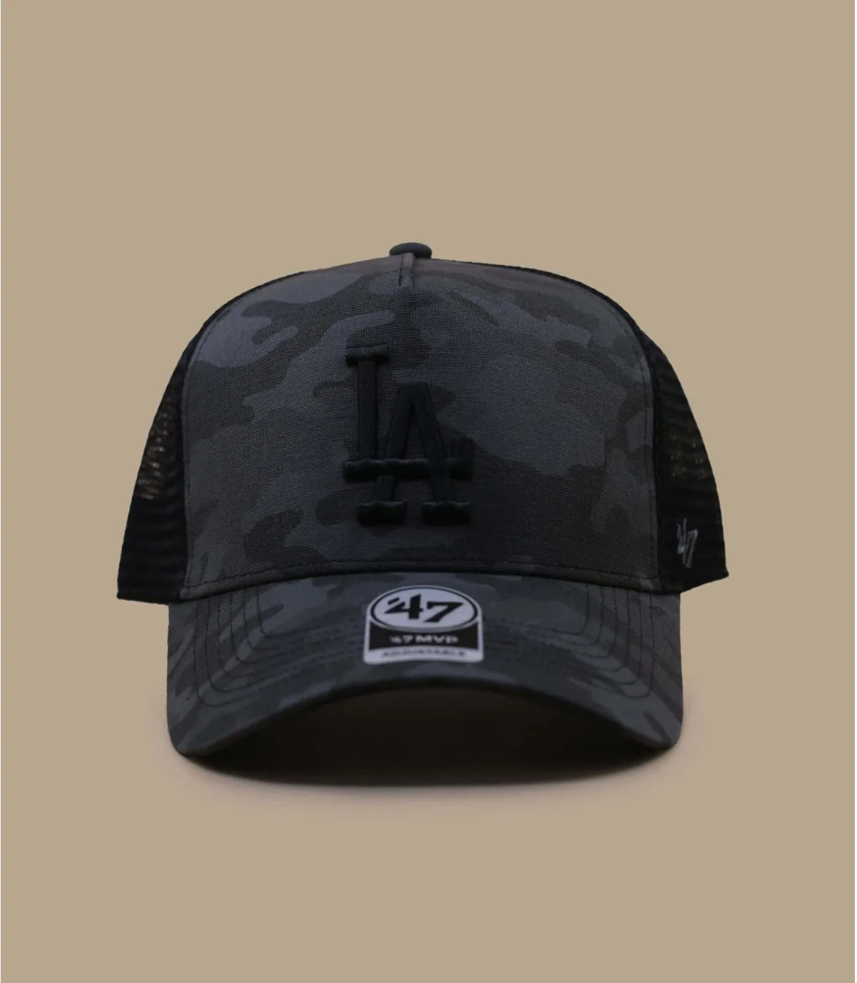 Casquette trucker LA camouflage militaire - Casquette MLB LA Dodgers Tonal Camo Mesh charcoal 47 Brand : Headict