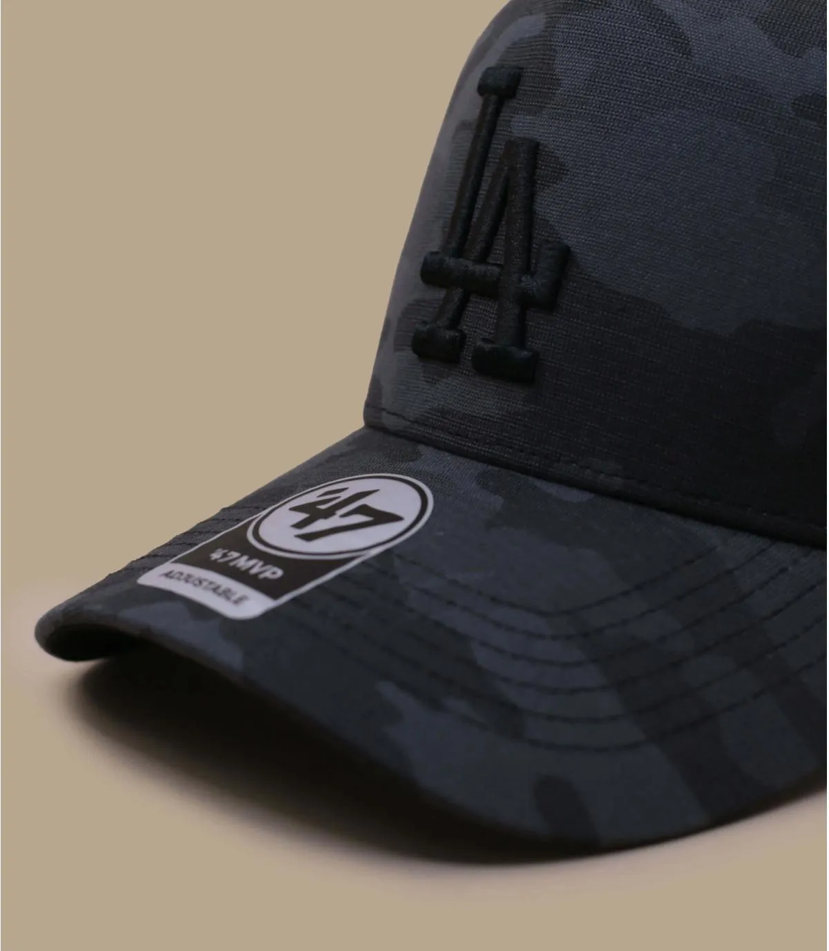 Casquette trucker LA camouflage militaire - Casquette MLB LA Dodgers Tonal Camo Mesh charcoal 47 Brand : Headict