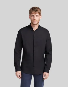 Chemise SLIM noire boutons cachés Homme