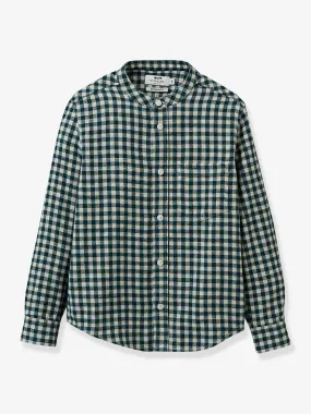 Chemise vichy col mao garçon CYRILLUS carreaux vert - Cyrillus