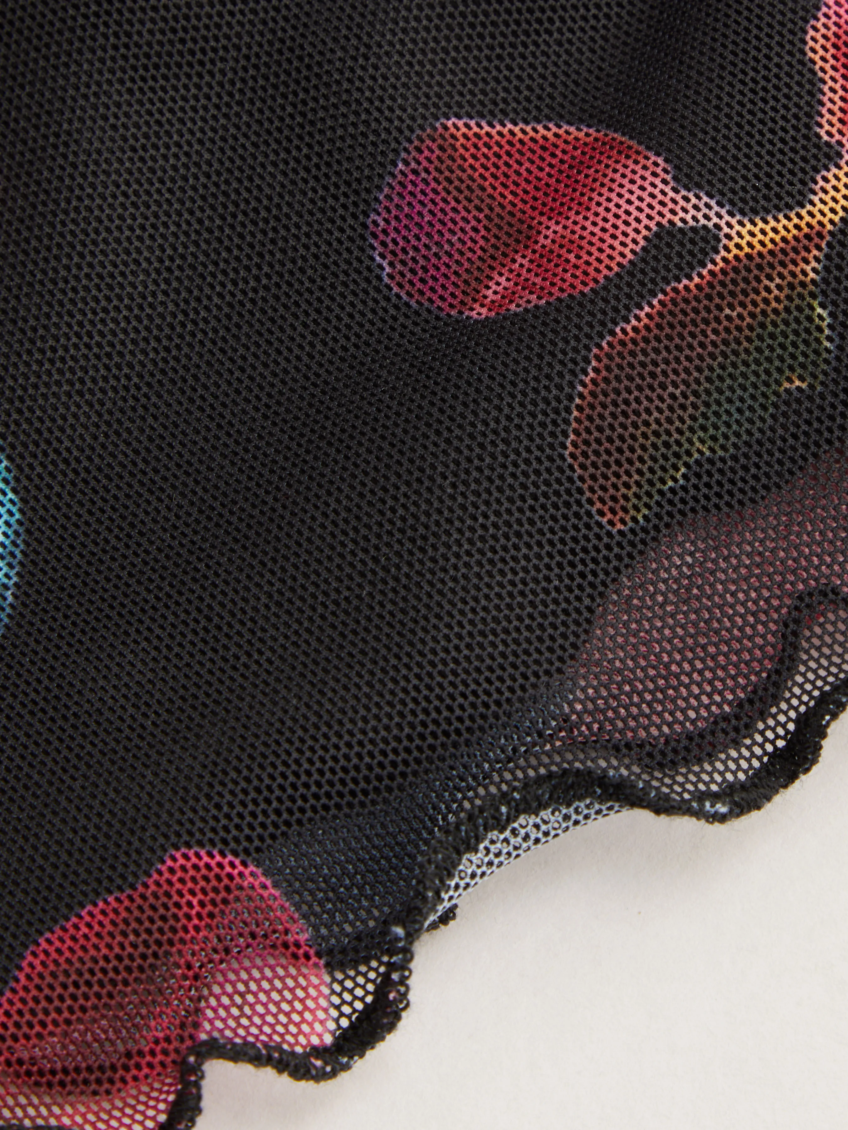 Crop top noué à col carré en maille avec bordure à laitue florale