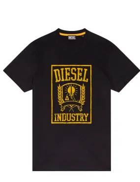 Diesel - T-Shirt Homme Diegor Imprimé Usé Noir