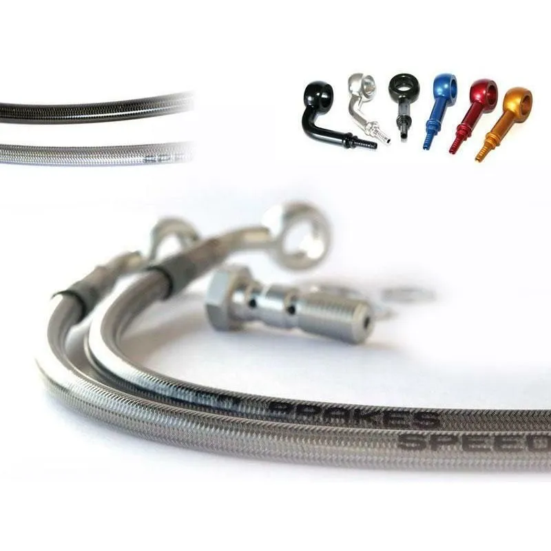 Durite de frein avant d'aviation SPEEDBRAKES carbone/raccord noir Yamaha MT-03