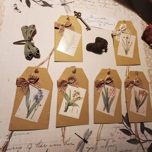 Etiquettes lot de 6  + liens. étiquettes cadeaux, scrapbooking, home déco