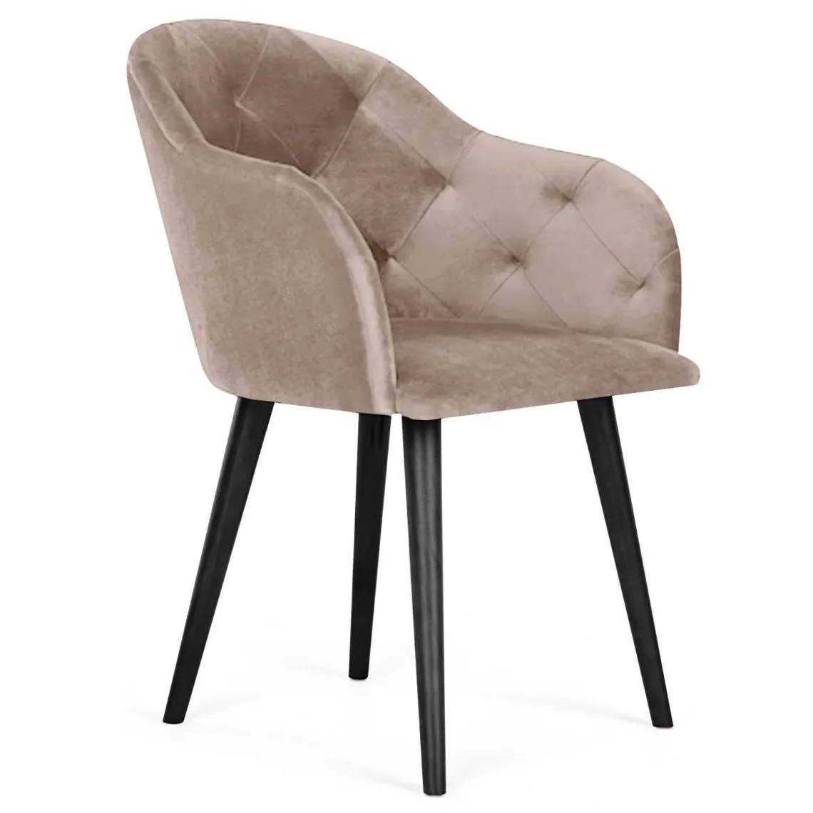 Fauteuil Velours Beige RIONE | Fauteuil 3 SUISSES