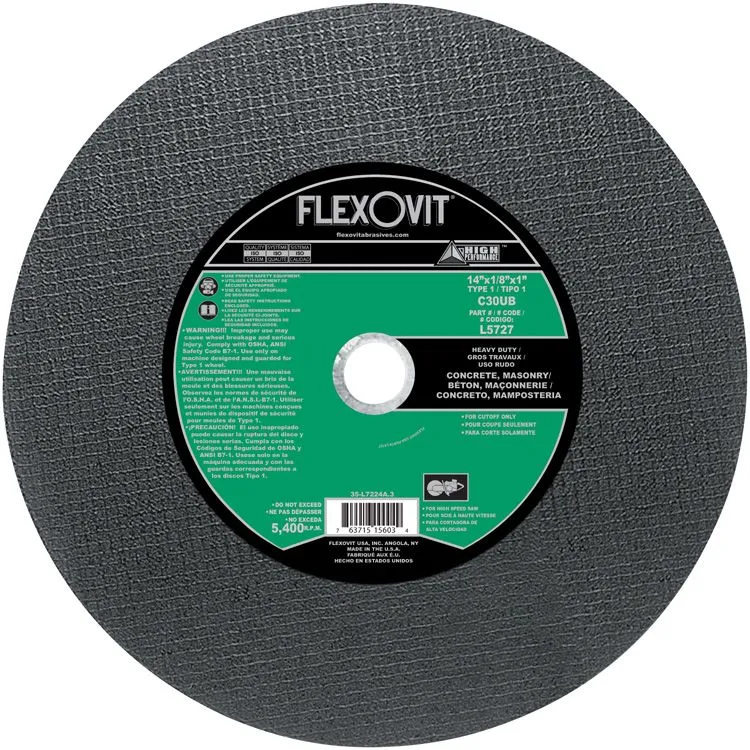 Flexovit L6627 Meule à tronçonner high performance 16" x 5/32" x 1"