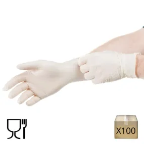 Gant latex à usage unique non poudré x100 | Gants contact alimentaire