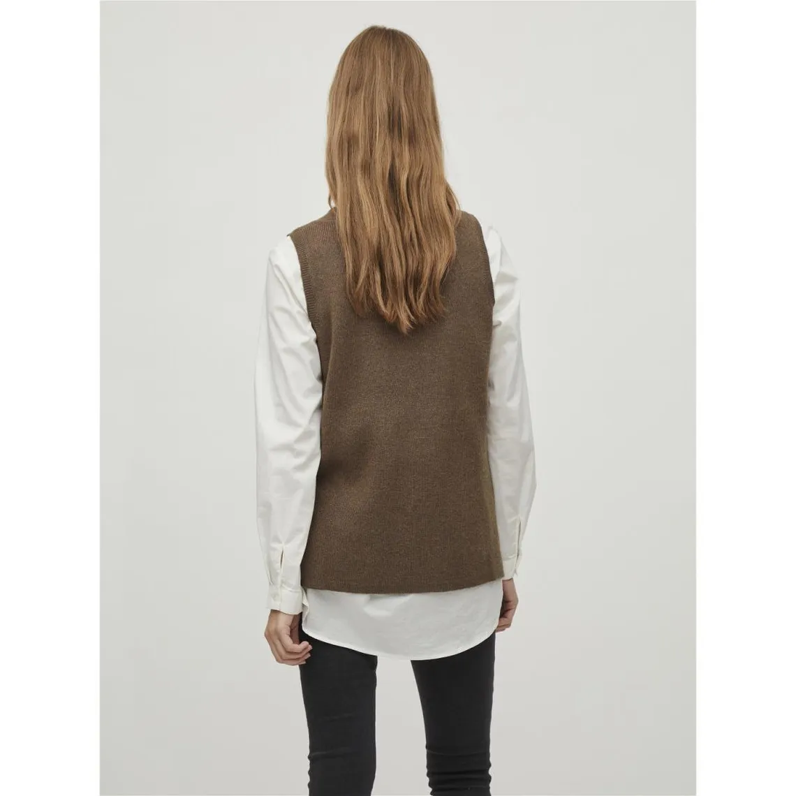 Gilet col en v marron | 3 Suisses