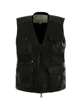 Gilet sans manches en cuir Oakwood ref 51854 Noir