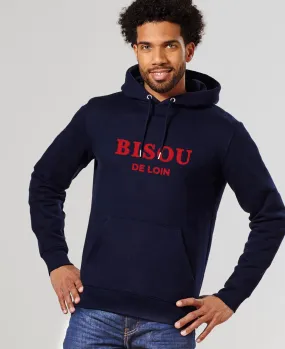 Hoodie homme Bisou de loin (effet velours)