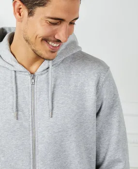 Hoodie zippé homme Date et coeurs brodé personnalisé