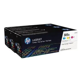HP 305A - Pack de 3 - cyan, magenta, jaune - cartouche laser d'origine