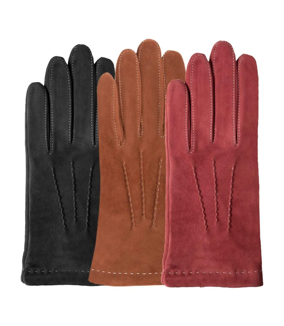 Isotoner Gants femme cuir de chèvre surpicures - doublés soie