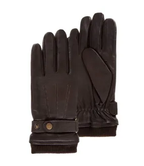 Isotoner Gants homme tactiles en cuir de chèvre pleine fleur - doublés polaire