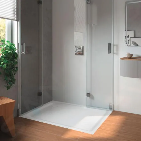 Kaldewei Avantgarde - Receveur de douche Superplan 407-1, 100x120 cm, Antidérapant sur toute la surface, Perl-Effect, blanc 4307