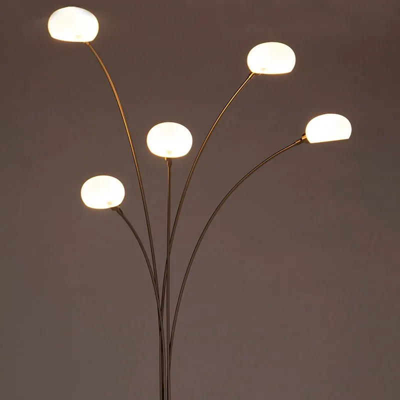 Lampadaire design en acier 5 lumières - Sixties Marmo