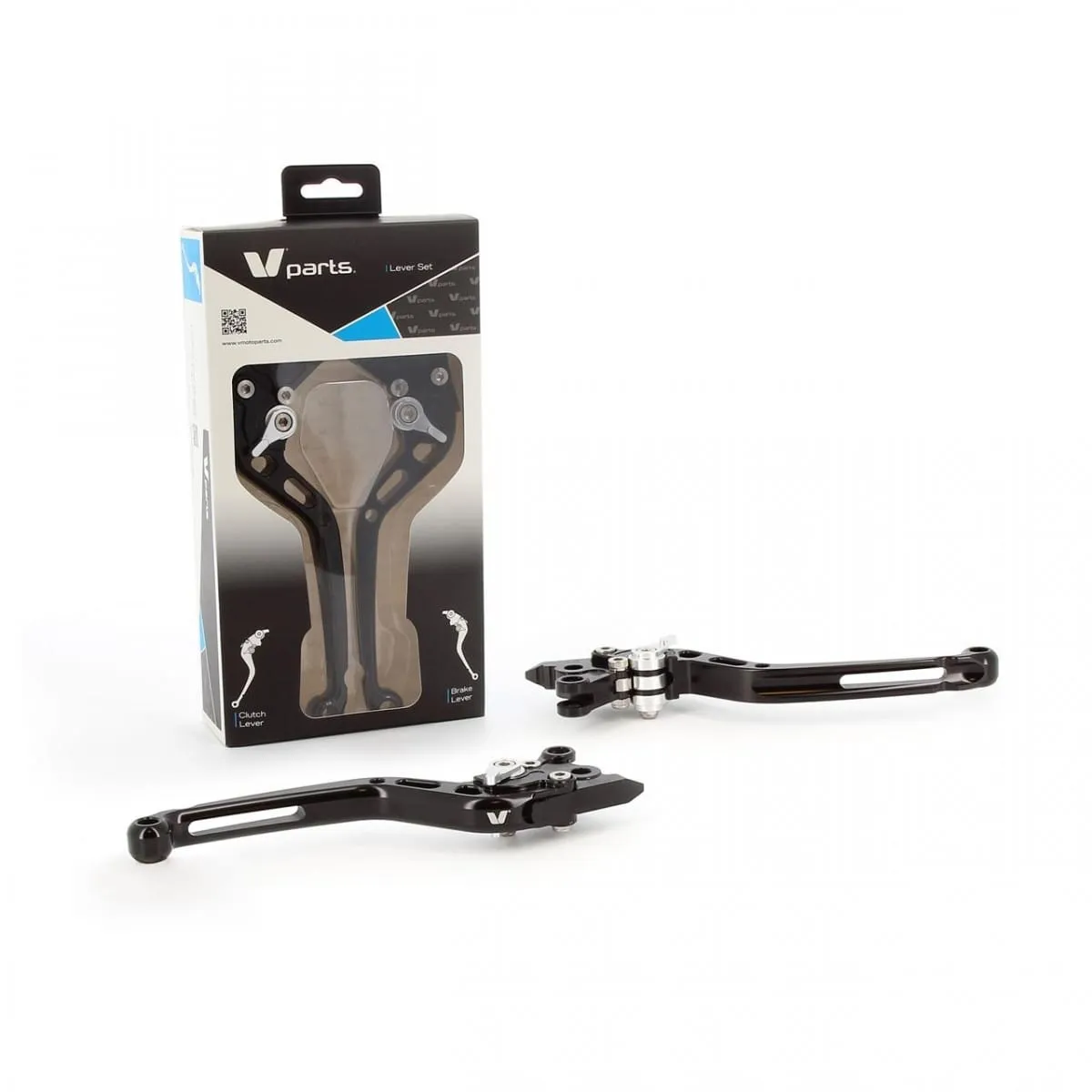 Leviers De Frein Et D'embrayage V Parts Repliables 177mm Noir Visserie Alu Aprilia Piaggio 870621 - Levier de frein