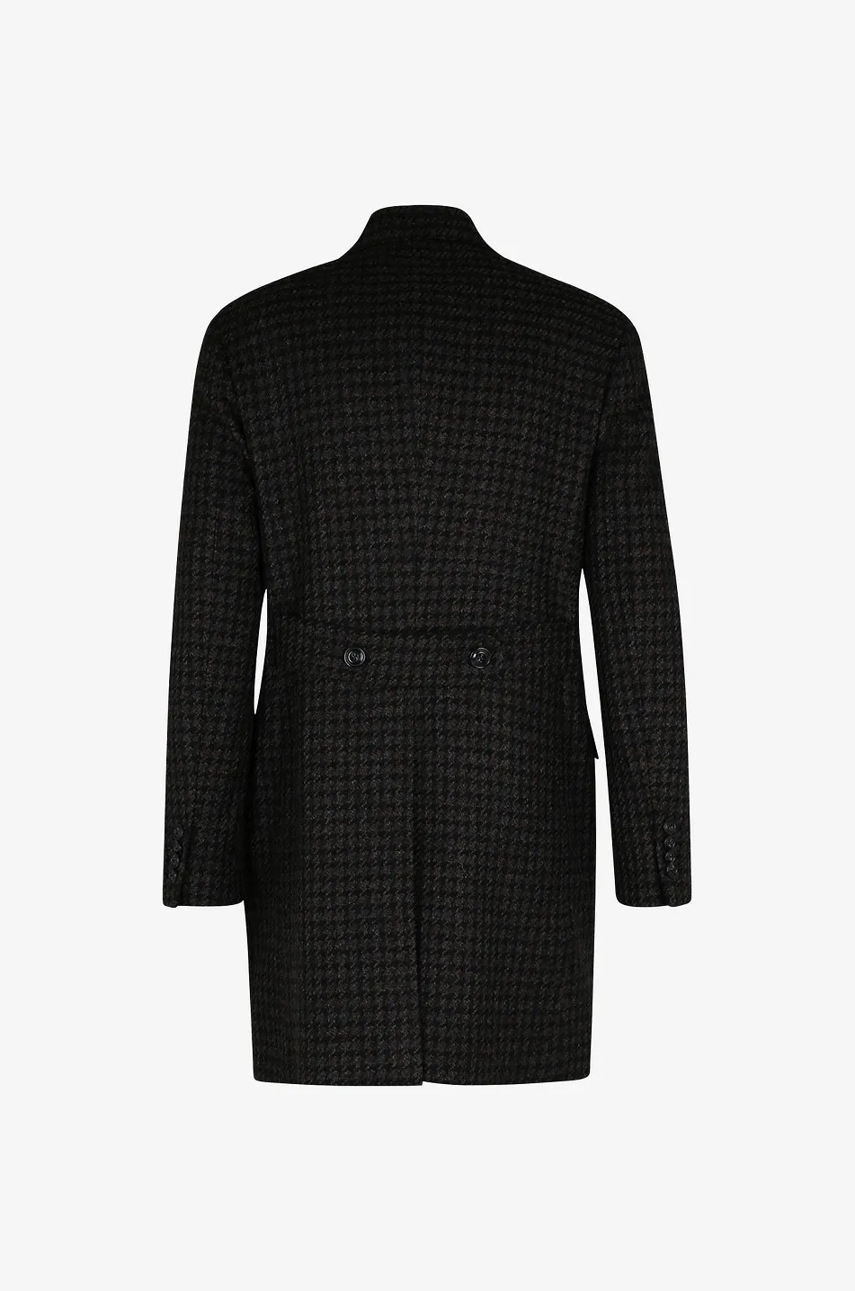 Manteau motif pied-de-poule en laine vierge