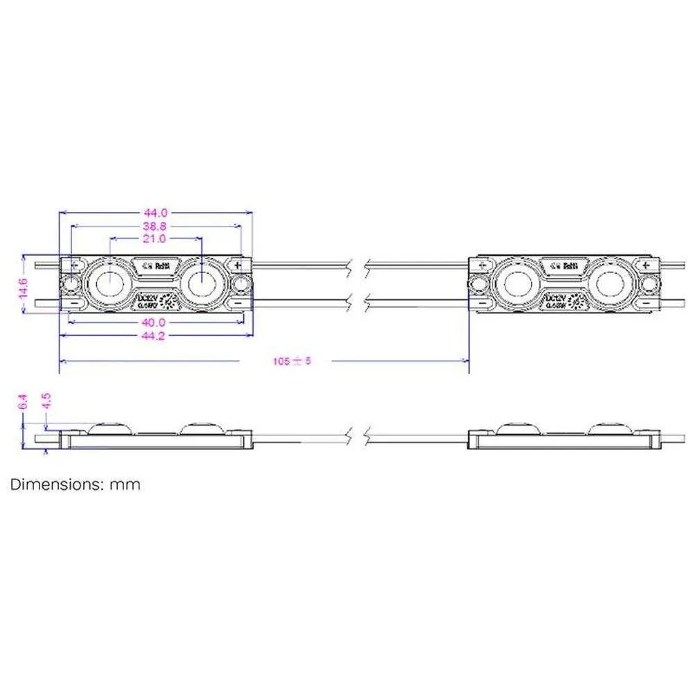 Module led 0,48w dc12v ip67 pour caissons lumineux blanc jour 7000k