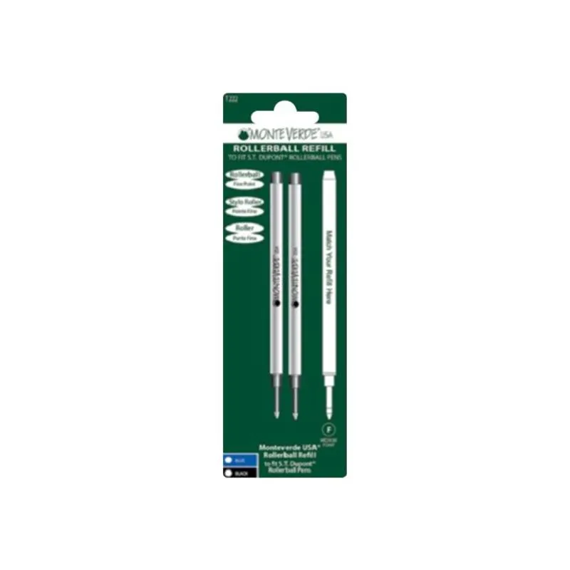 Monteverde - 2 Recharges pour roller Dupont - bleu - pointe fine