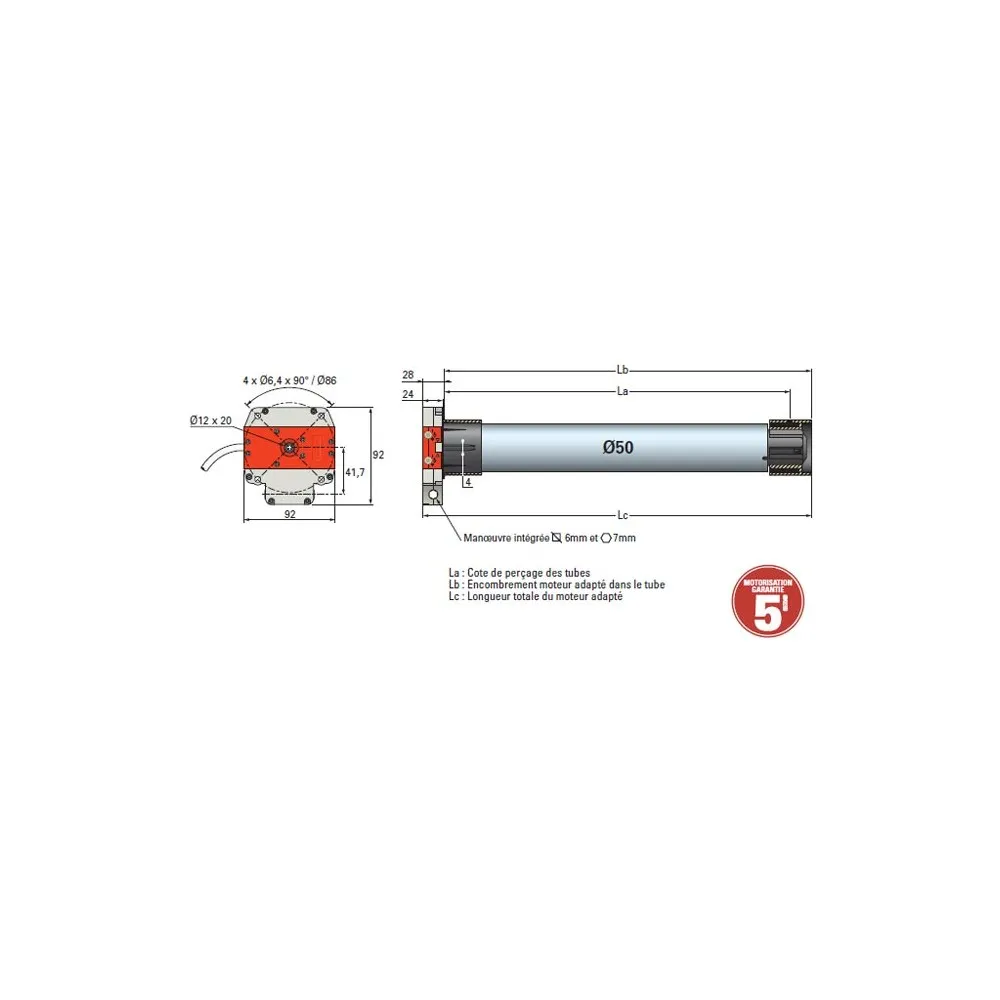 Moteur Simu DMI 5 Hz Radio Ø50 - 25 Nm