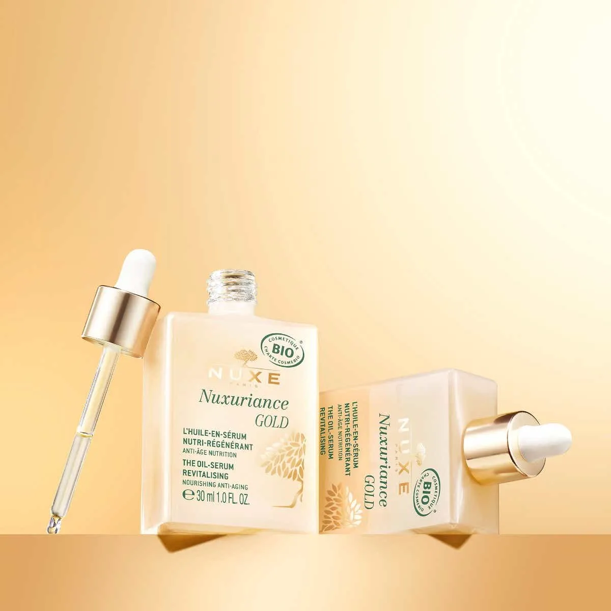 NUXURIANCE GOLD - L'Huile-en-Sérum Nutri-Régénérant Bio - Visage - Peaux Sèches, 30ml | Nuxe  - Parapharmacie Boticinal