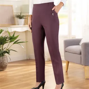 Pantalon à pinces gris ou bordeaux