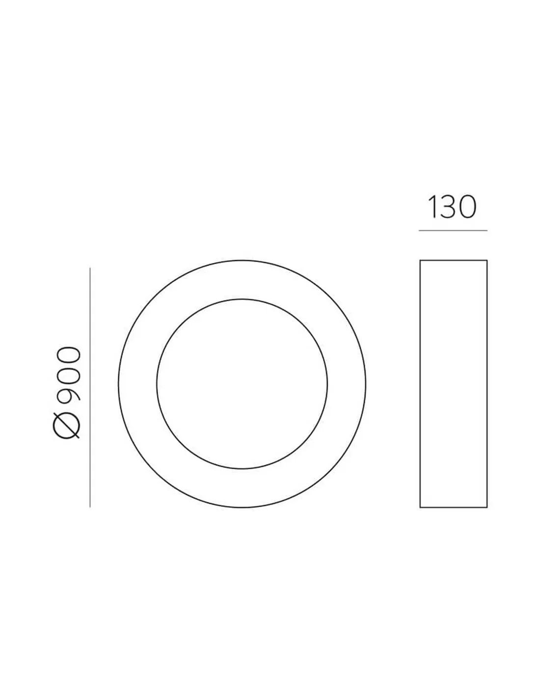 Plafonnier LED DILGA Ø 90cm Blanc/Noir, 126W 9800lm, 2700K-3000K | LéonLeds