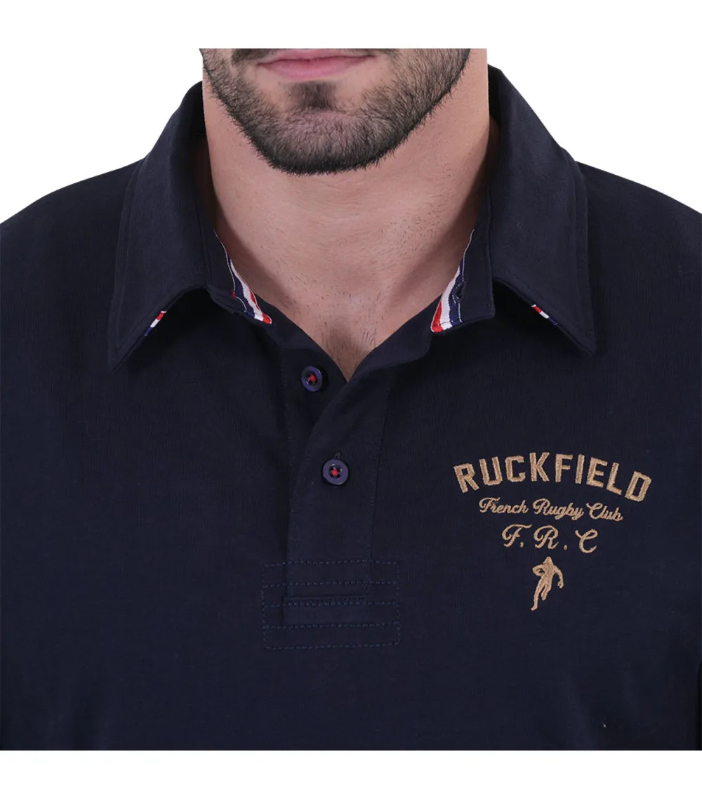 Polo Ruckfield coton biologique avec manches longues et col polo  marine