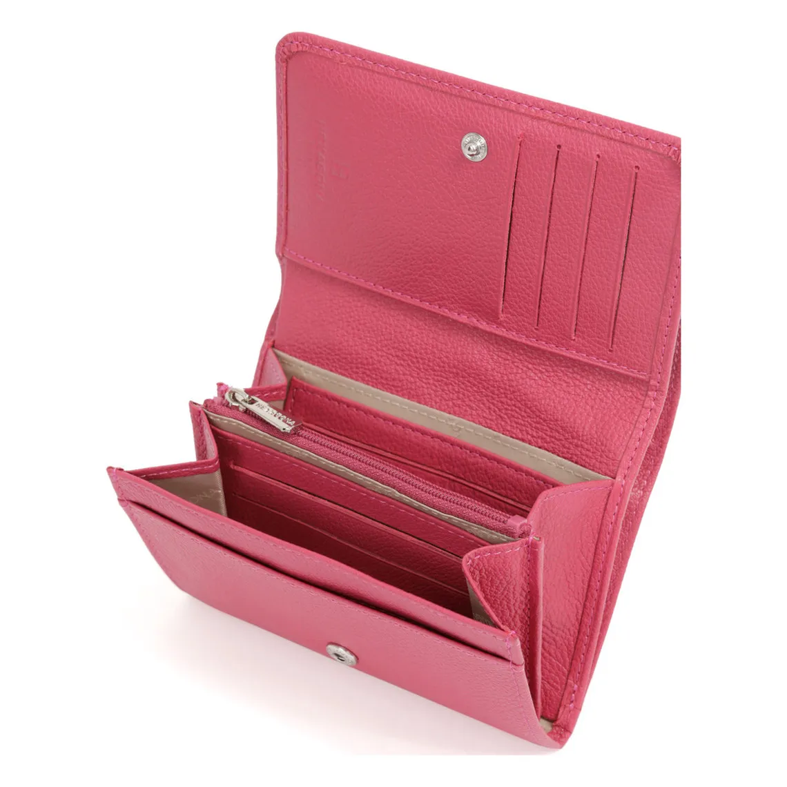 Portefeuille Cuir CONFORT Fuchsia Ruby | 3 Suisses