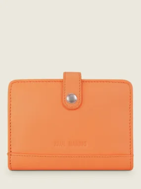 PORTEFEUILLE CUIR ORANGE FEMME LePortefeuille Jeanne Pastel - Abricot