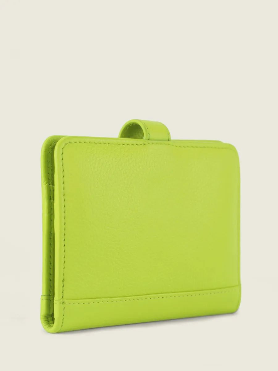 PORTEFEUILLE CUIR VERT FEMME LePortefeuille Jeanne Sorbet - Pomme