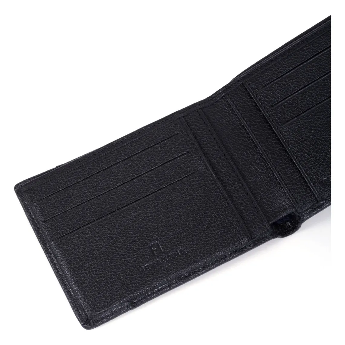 Portefeuille italien Stop RFID Cuir DUO Noir Hexagona - Portefeuille & Porte cartes Homme sur MenCorner