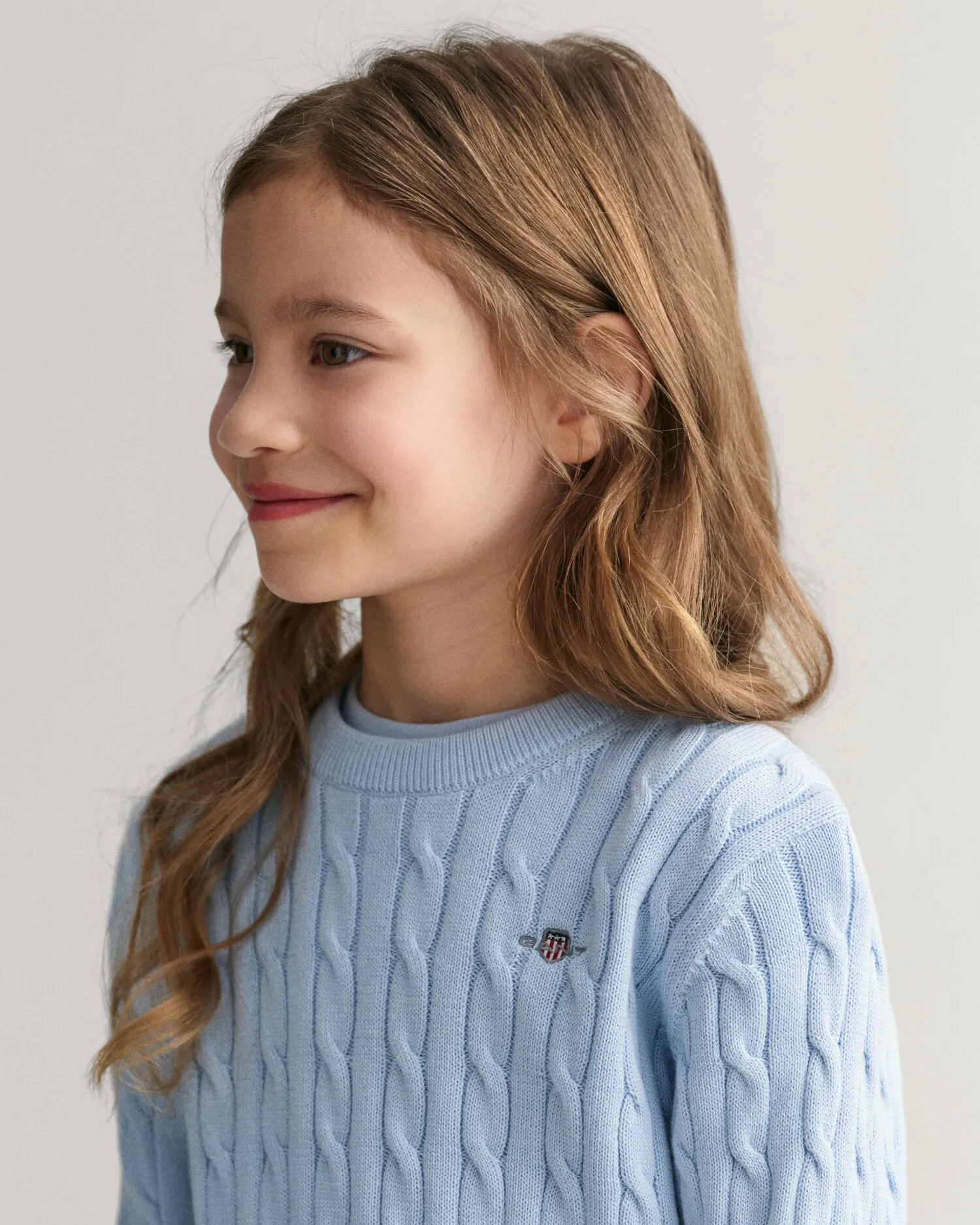 Pull ras du cou en maille de coton torsadée Shield Kids