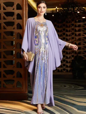 Robe Abaya brodée de paillettes