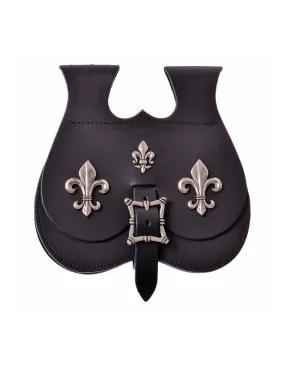 Sac banane médiévale fleur de lys pour ceinture (22x22 cm.) ⚔️ Boutique Épées