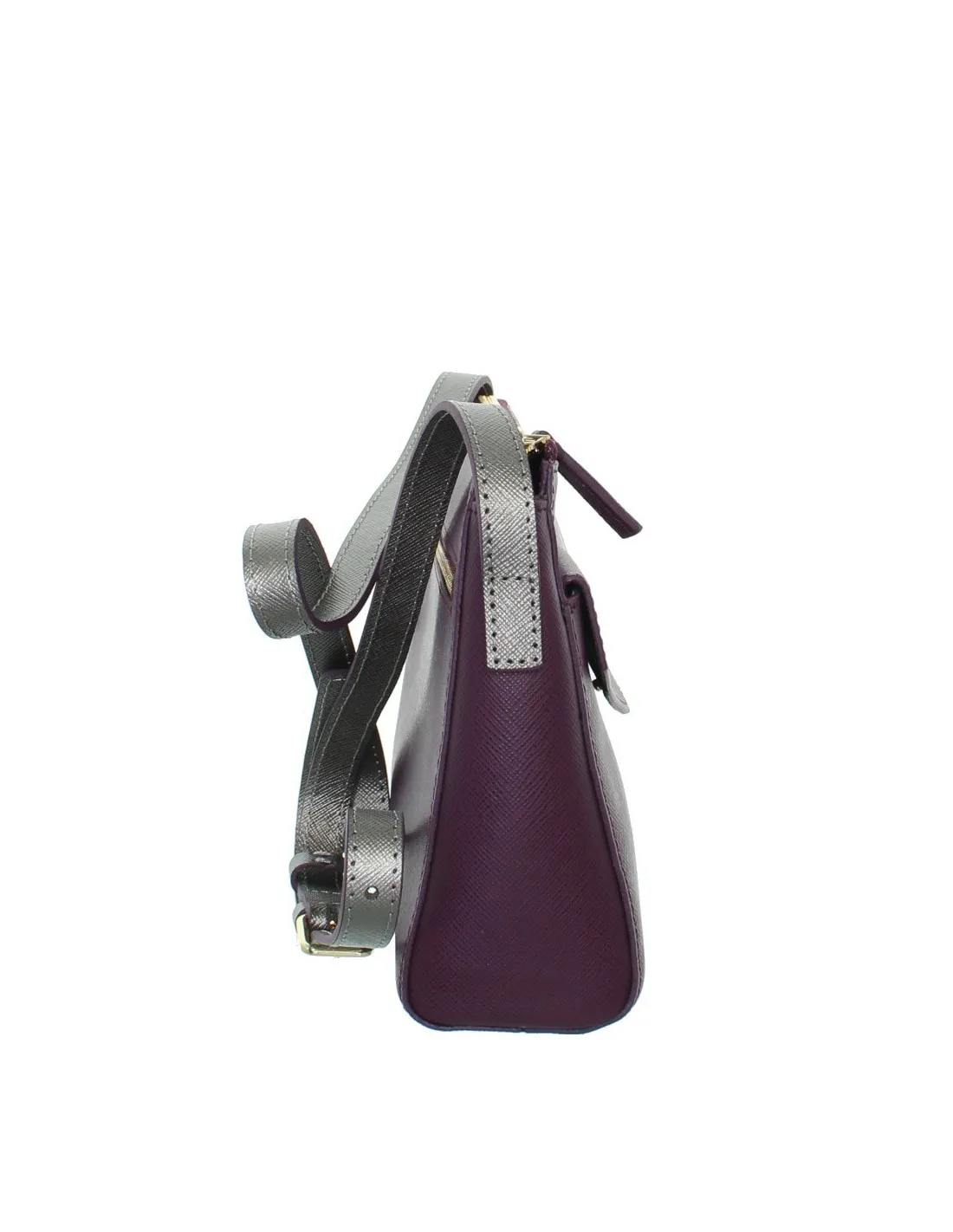 Sac Lancaster trotteur en cuir porté travers ref_lan41842 myrtille mb 24*16*7