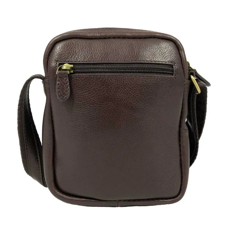 Sacoche homme en cuir gras KATANA marron foncé | Planetebag.com