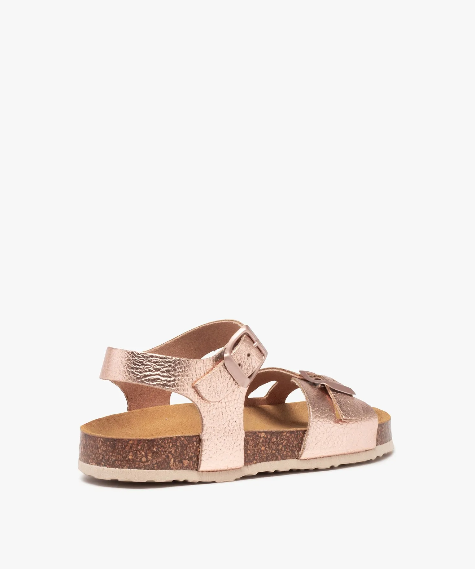 sandales fille a semelle liege et brides a boucle rose sandales et nu-pieds