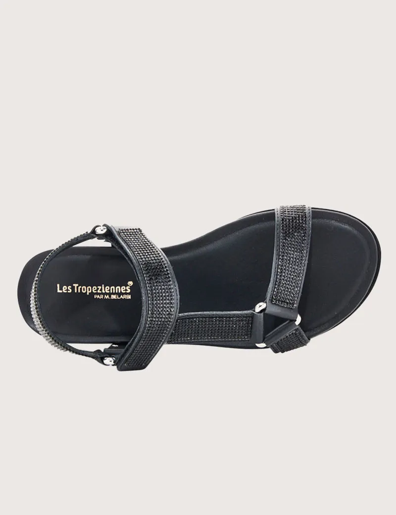 Sandales Lanières Lurex Caspy Noires