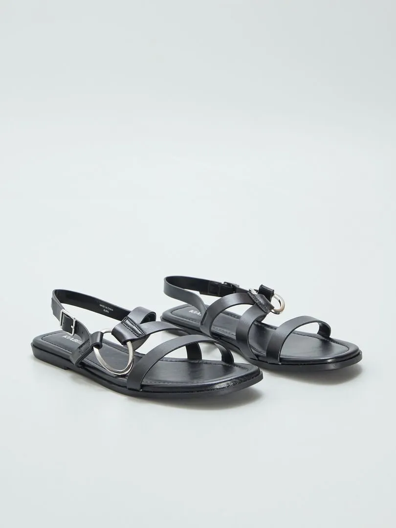 Sandales à brides fantaisies - Noir