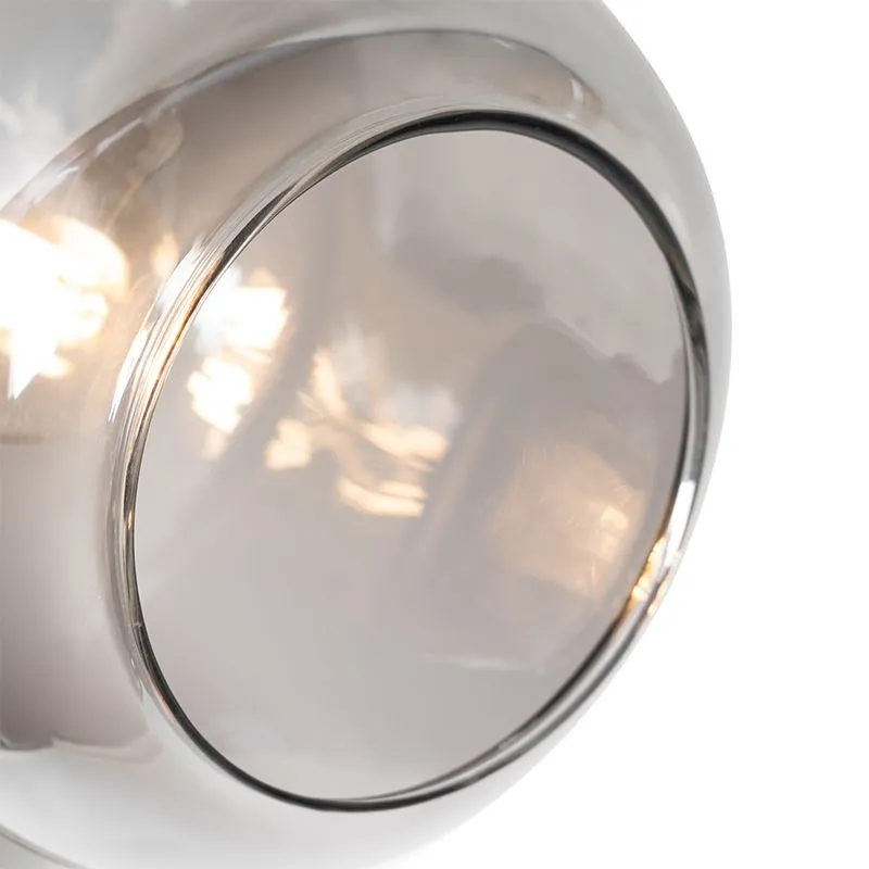 Smart Vloerlamp zwart met goud met smoke glas 3-lichts incl. 3 Wifi P45 - Zuzanna