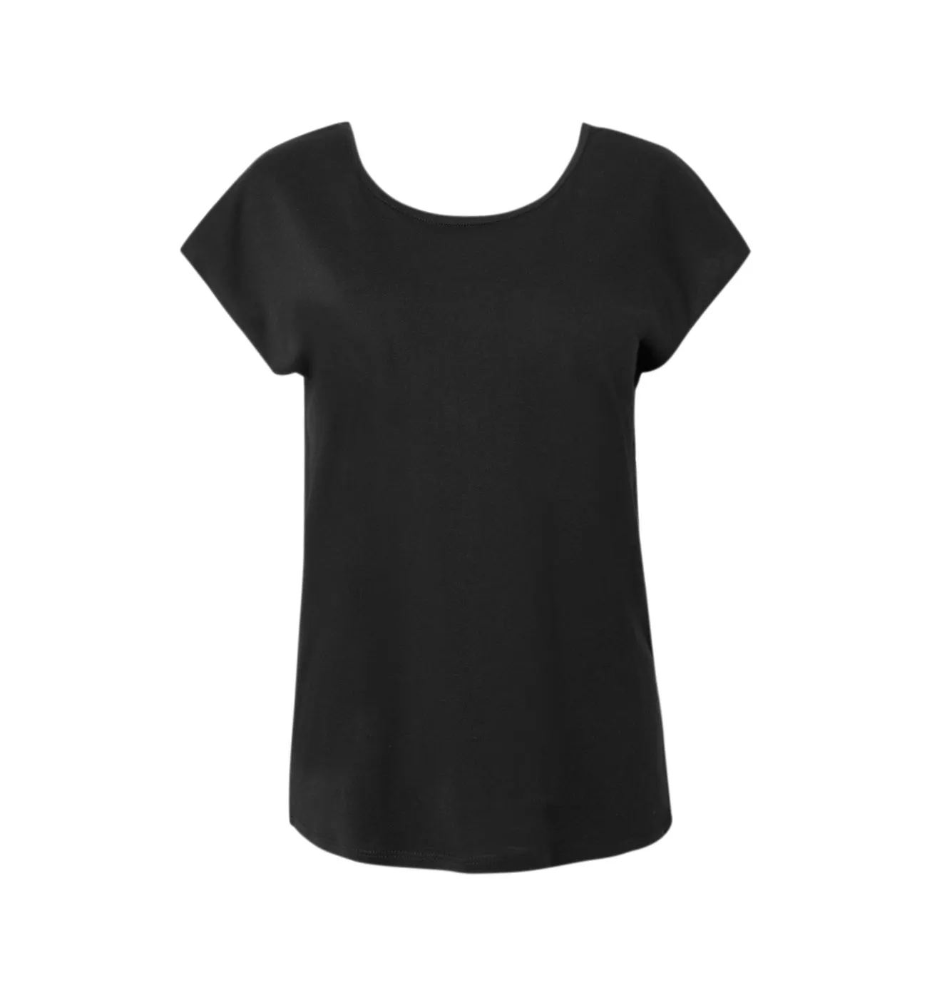 T-shirt décolleté dos Femme - Noir