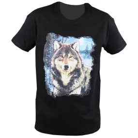 T-shirt homme manches courtes - Loup - 18555 - noir 