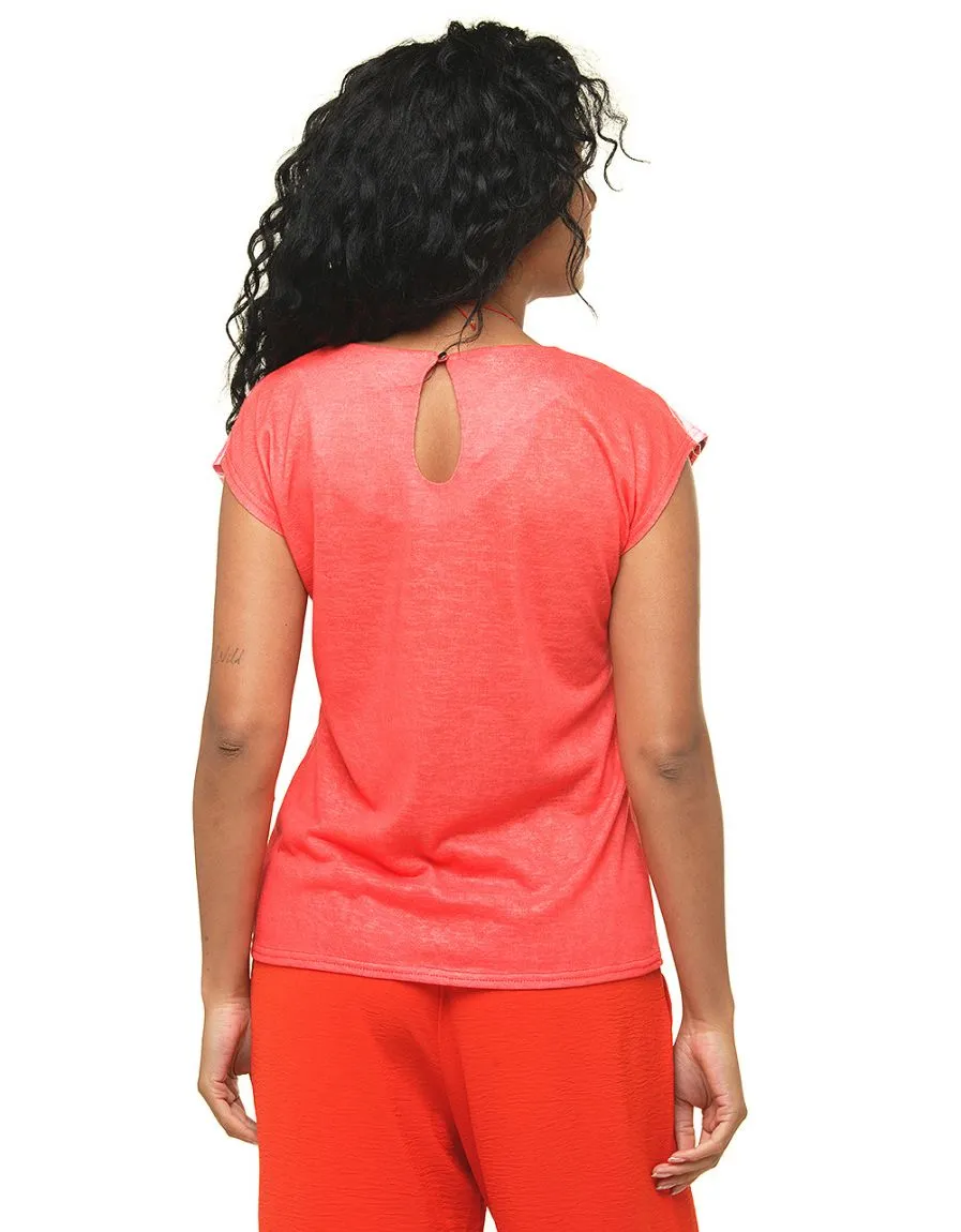 T-shirt motif corail 